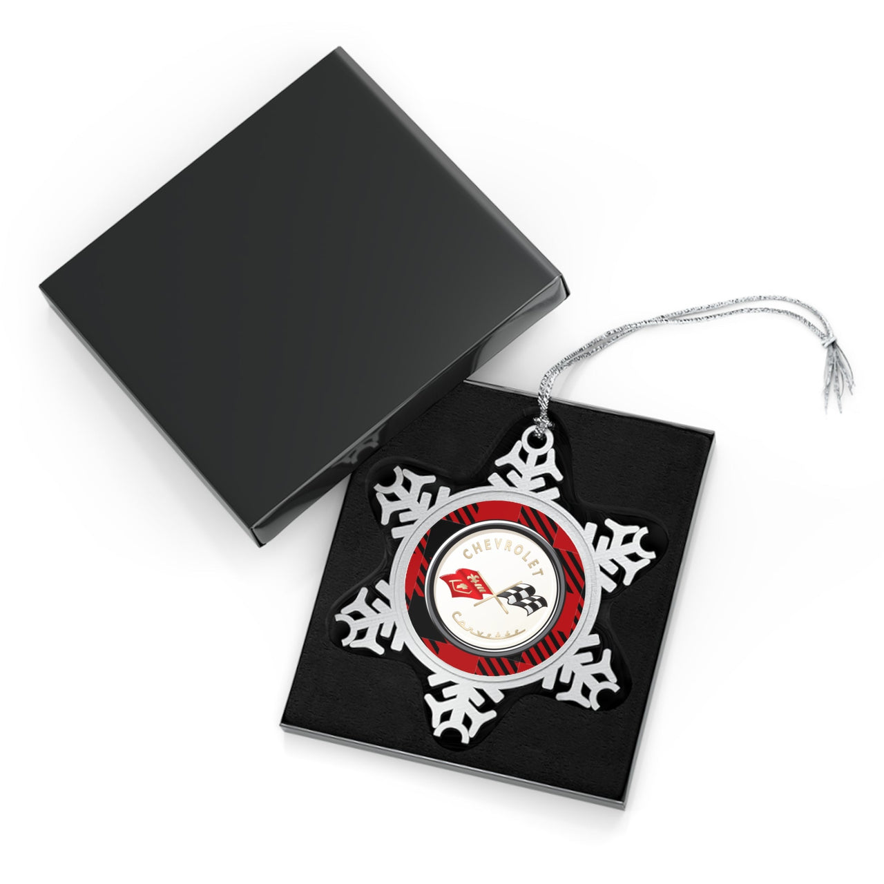 C1 Corvette Pewter Snowflake Christmas Ornament