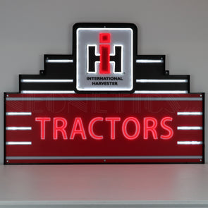 ART DECO MARQUEE INTERNATIONAL HARVESTER TRACTORS LED FLEX-NEON SIGN IN STEEL CAN