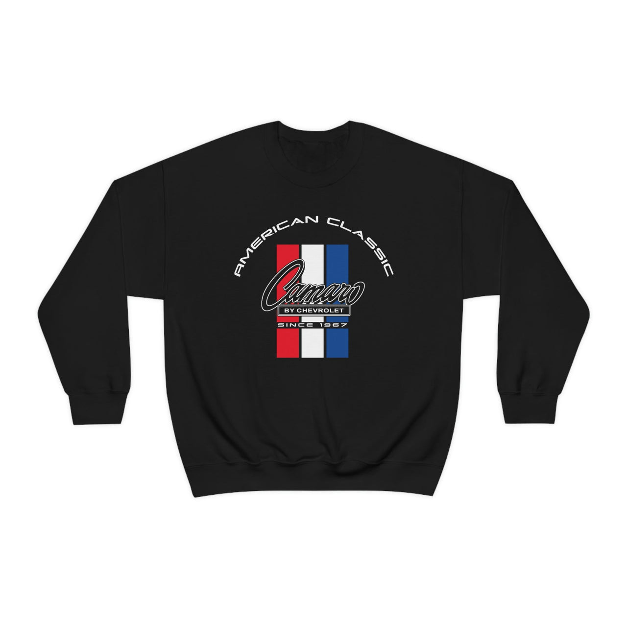 Camaro 1st Gen Tri Color Crew Neck Long Sleeve Heavy Duty Sweatshirt