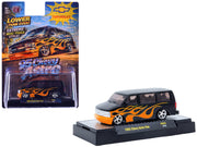 1995 Chevrolet Astro Van Black with Orange Flames Limited Edition to 12804 pieces Worldwide 1/64 Diecast Model Car
