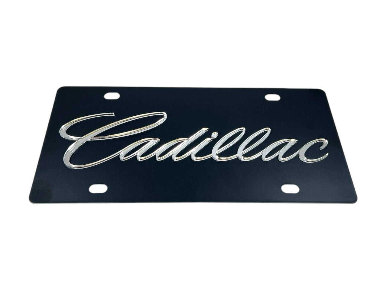 Cadillac Script Carbon Steel License Plate