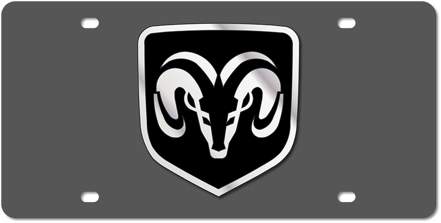 Ram Logo Carbon Steel License Plate