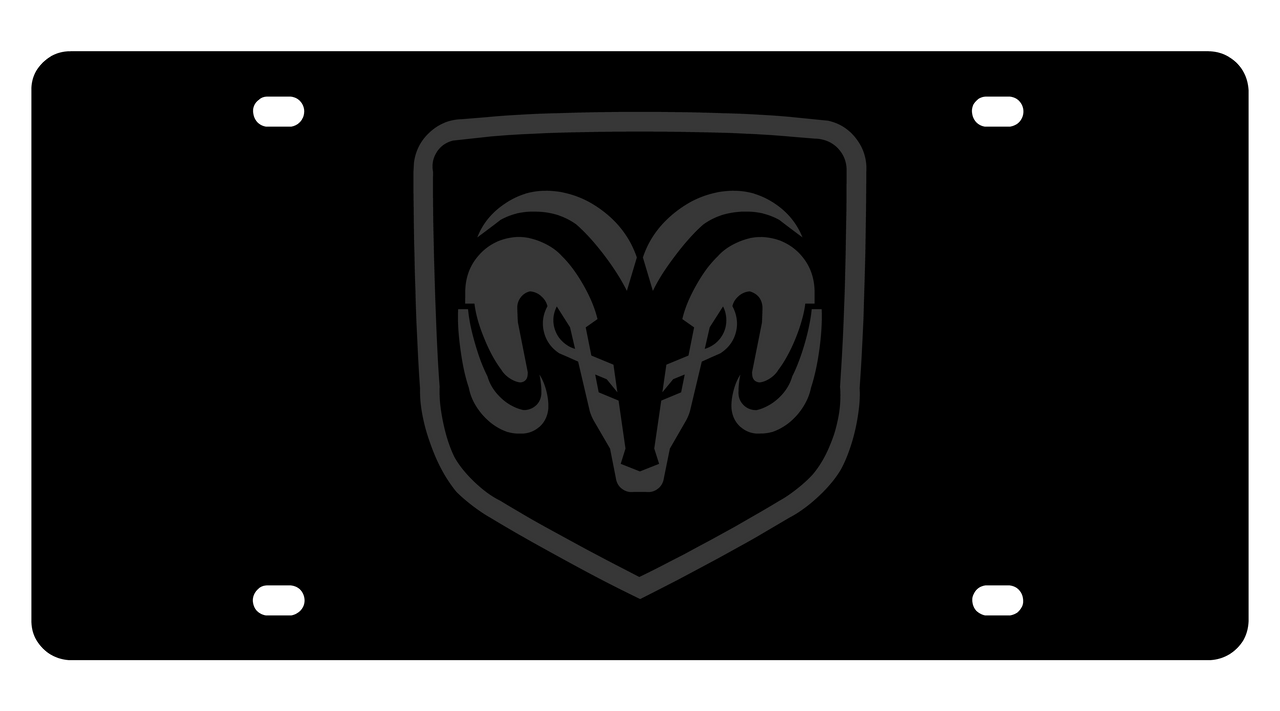 Ram Head Carbon Steel License Plate