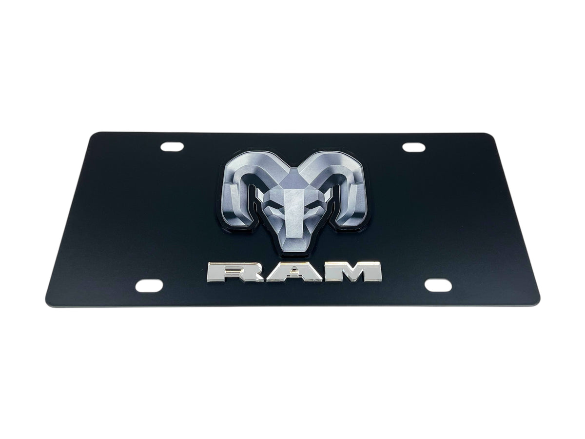 Only Rams Rear Plate Ram Carbon Steel License Plate