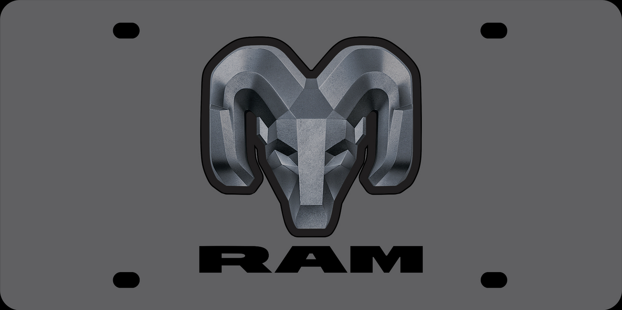 Ram Carbon Steel License Plate