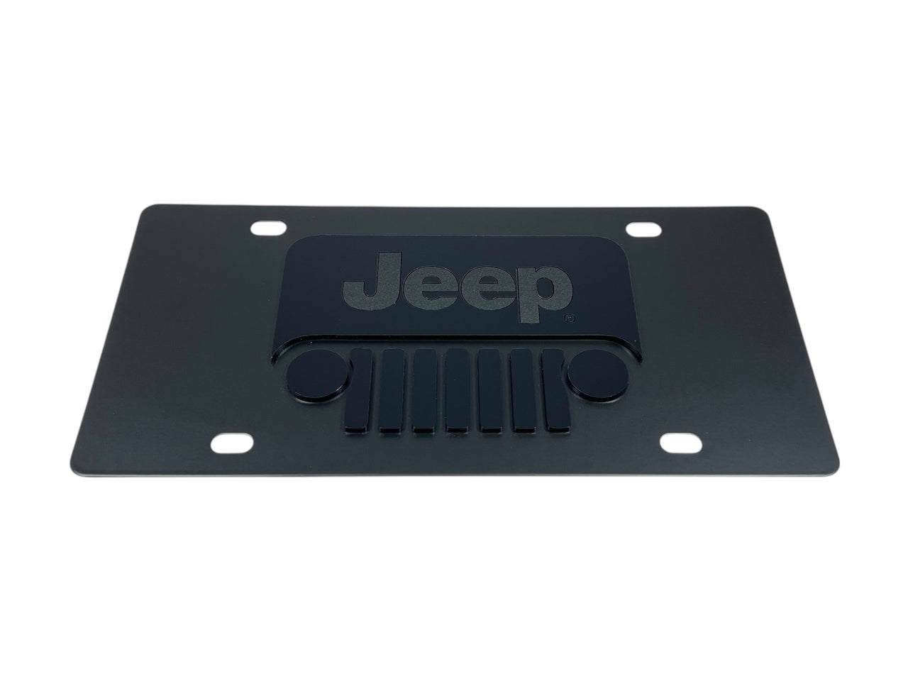 Jeep Grill Blacked Out Carbon Steel License Plate