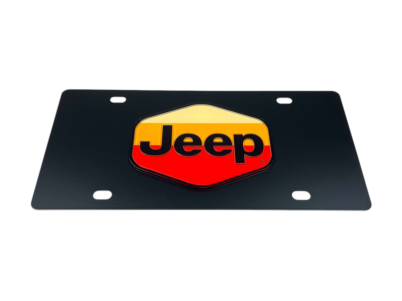 Retro Jeep Logo Carbon Steel License Plate