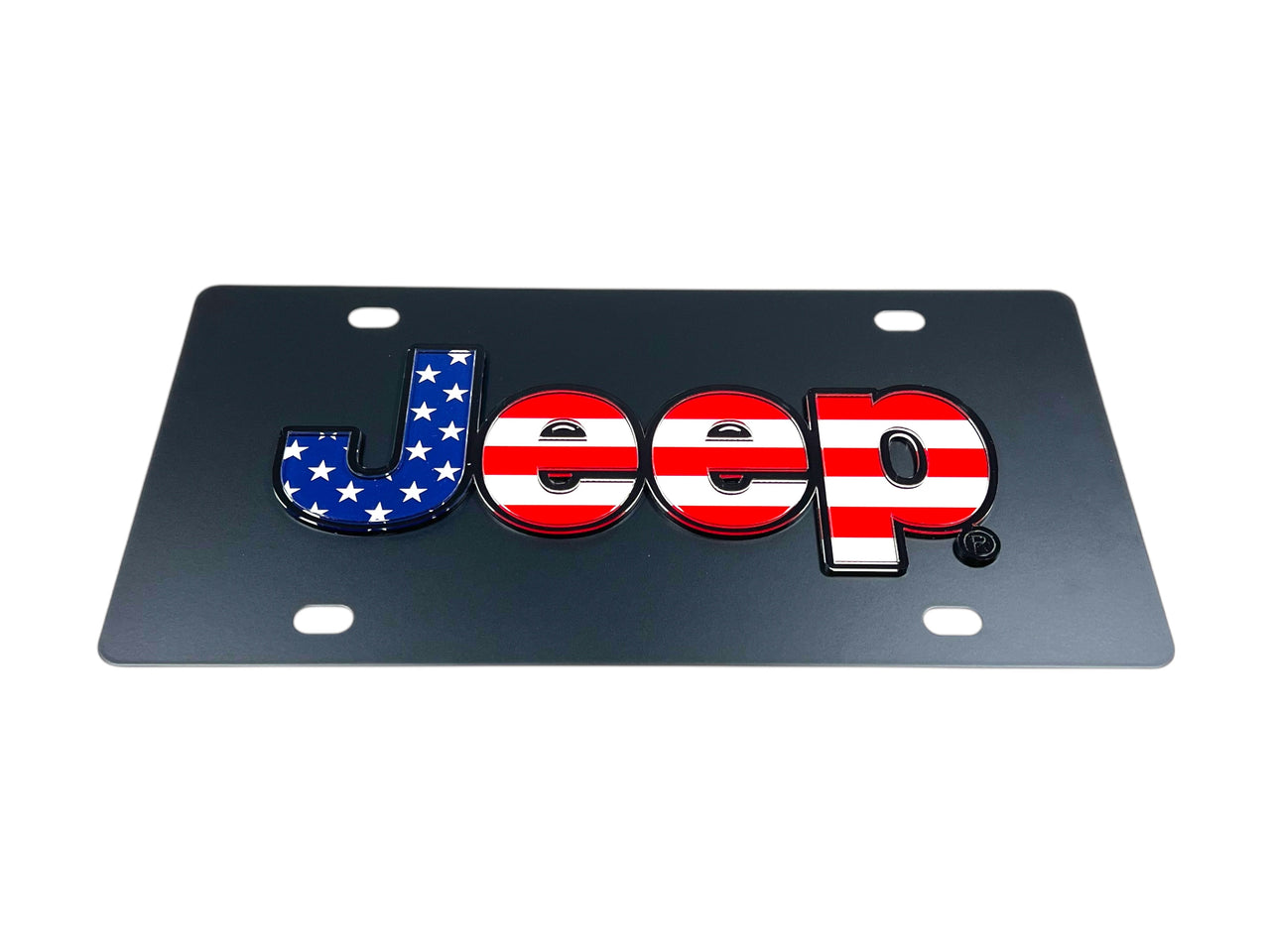Jeep USA Flag Carbon Steel License Plate