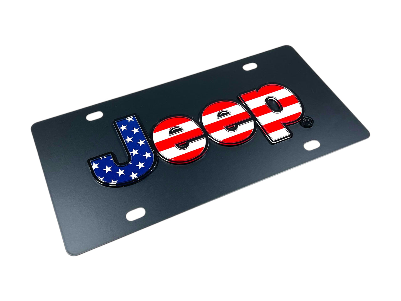 Jeep USA Flag Carbon Steel License Plate