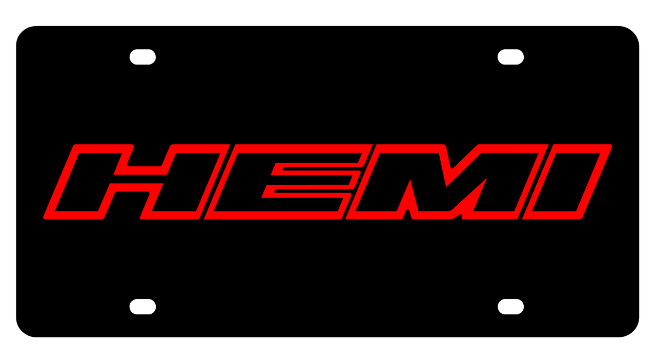 Mopar HEMI Carbon Steel License Plate