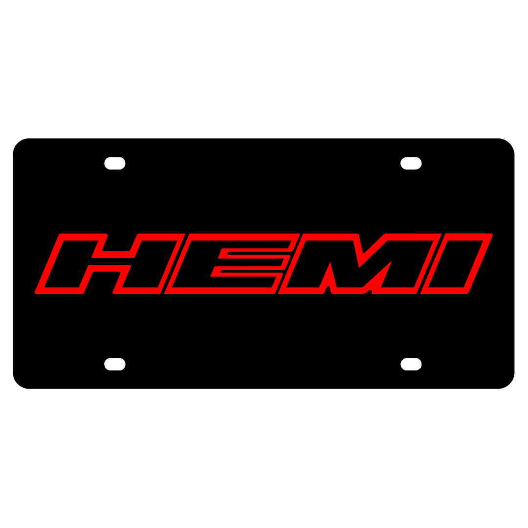 Mopar HEMI Carbon Steel License Plate