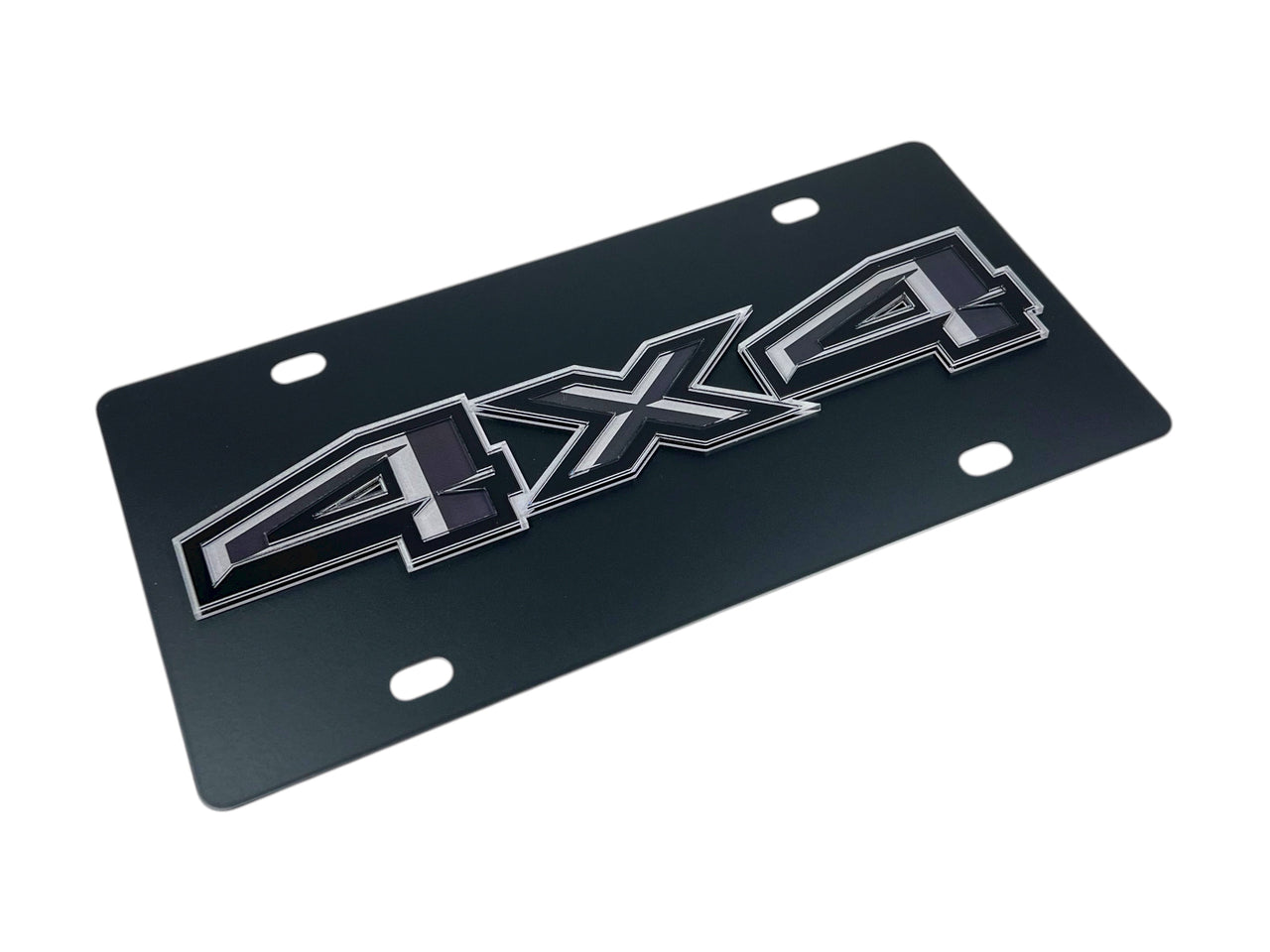 Ford 4X4 Blacked Out Carbon Steel License Plate