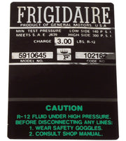 1967-1967 Corvette Decal. Air Conditioning Compressor Frigidaire - CA-36390-Corvette-Store-Online