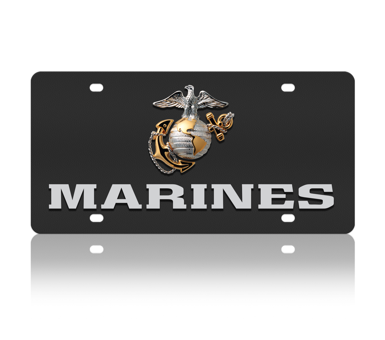 USMC Officer Service Carbon Steel License Plate