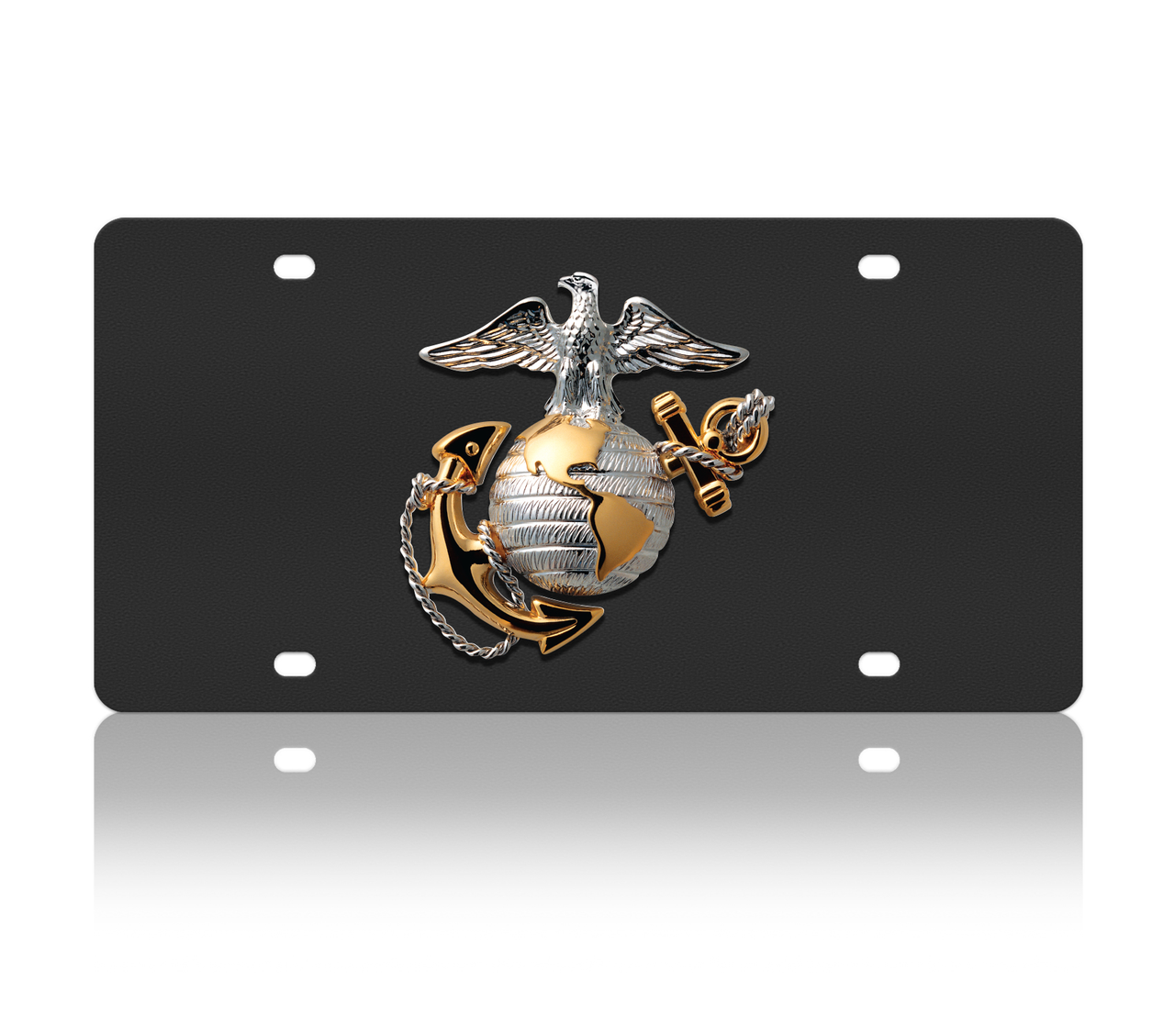 USMC Officer Service Carbon Steel License Plate