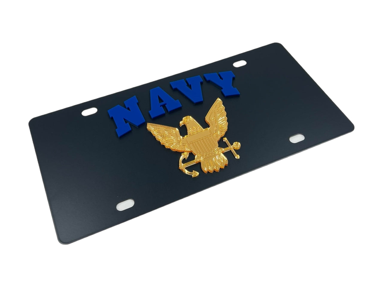 Navy Carbon Steel License Plate