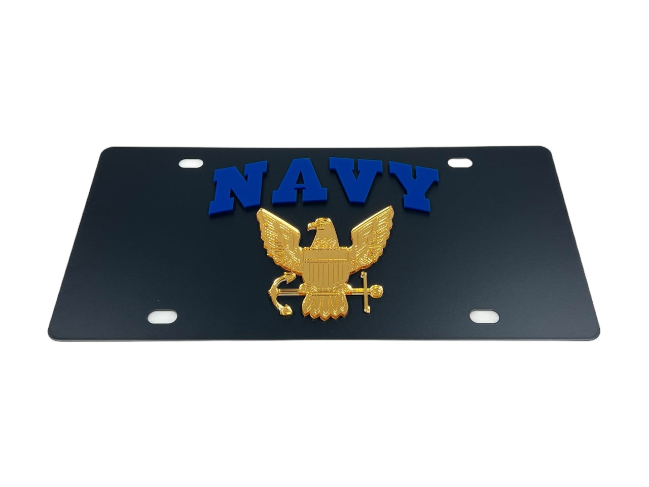 Navy Carbon Steel License Plate