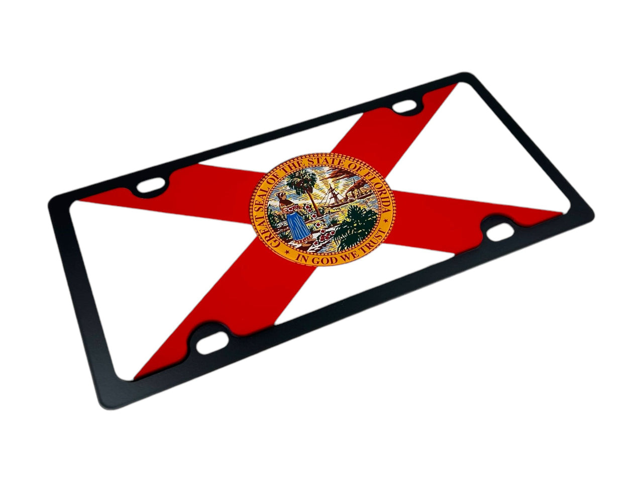 Florida State Flag Carbon Steel License Plate