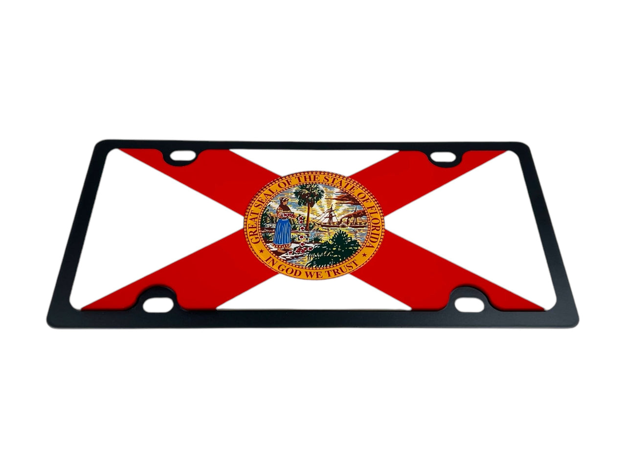 Florida State Flag Carbon Steel License Plate