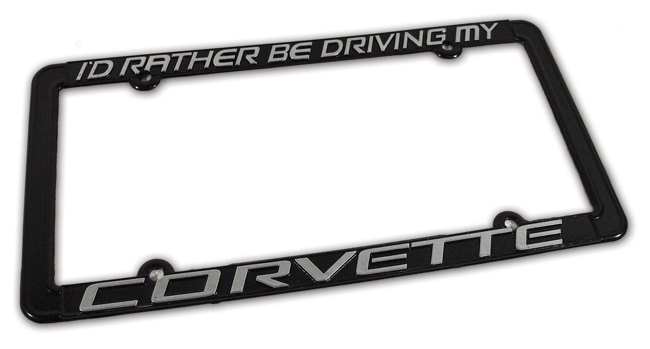 1953-2020 Corvette License Frame I'D Rather Drive My Corvette-40255-Corvette-Store-Online