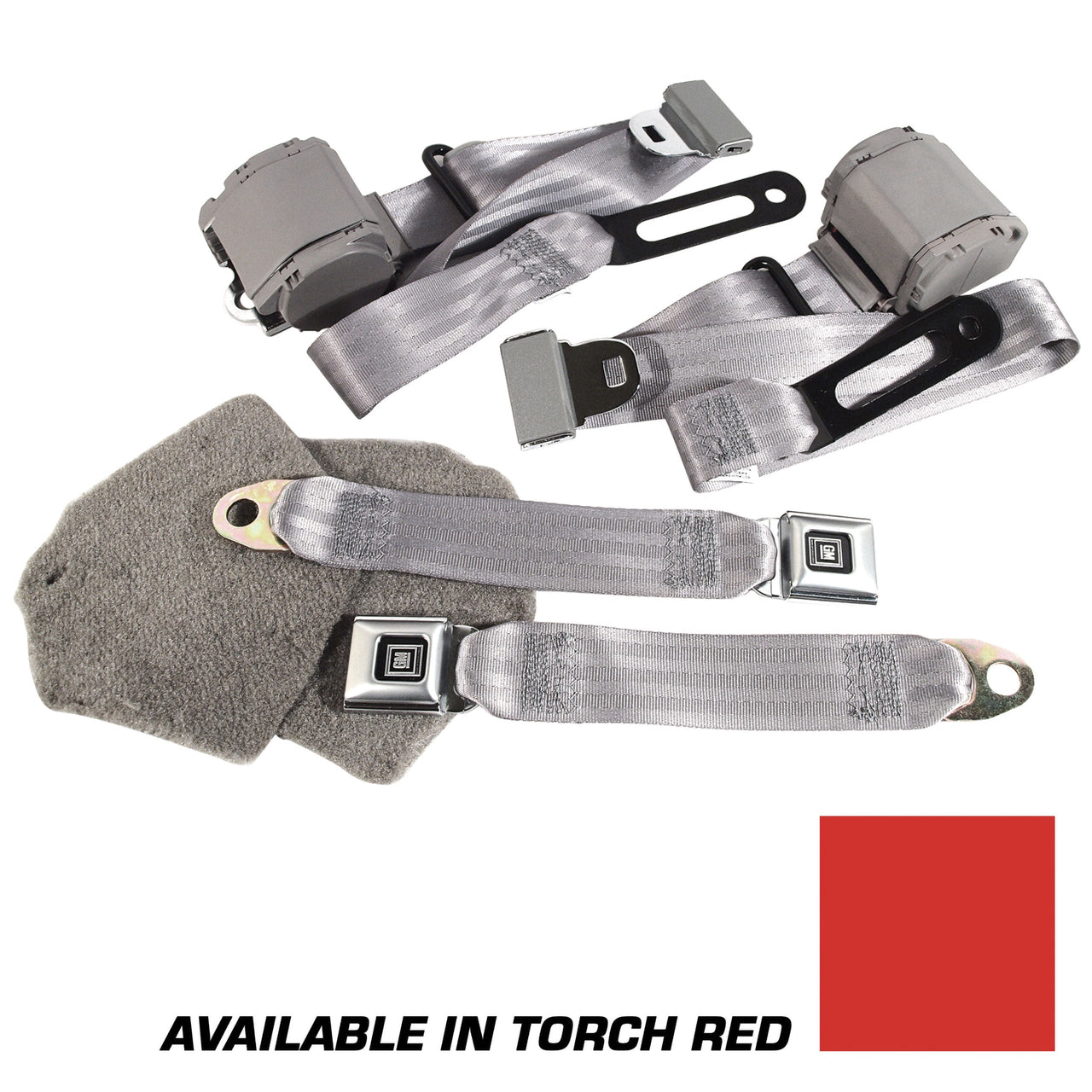 1993-1996 Corvette Torch Red Lap & Shoulder Seat Belts - Single Retractor-40460-Corvette-Store-Online