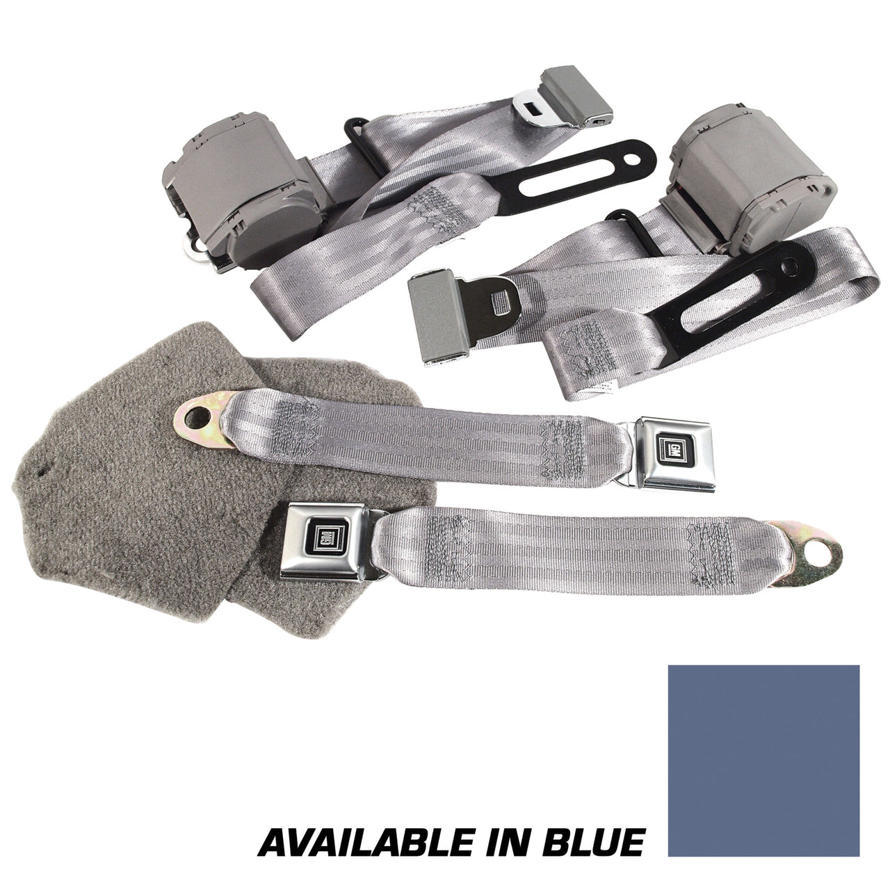 1990-1991 Corvette Blue Lap & Shoulder Seat Belts - Single Retractor-40465-Corvette-Store-Online