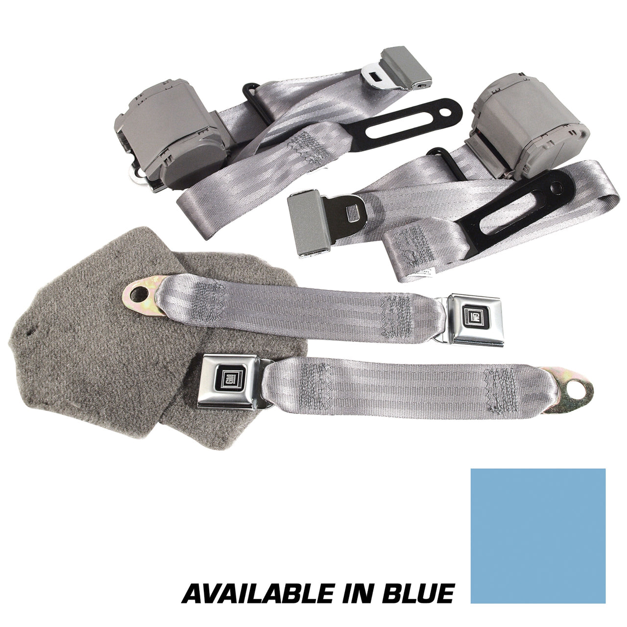 1986-1989 Corvette Blue Lap & Shoulder Seat Belts - Single Retractor-40471-Corvette-Store-Online