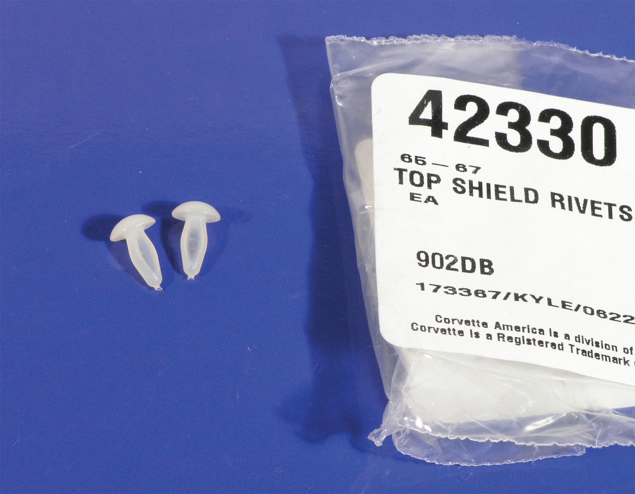 1965-1967 Corvette Top Shield Rivets. Plastic 2 Piece Set - CA-42330-Corvette-Store-Online