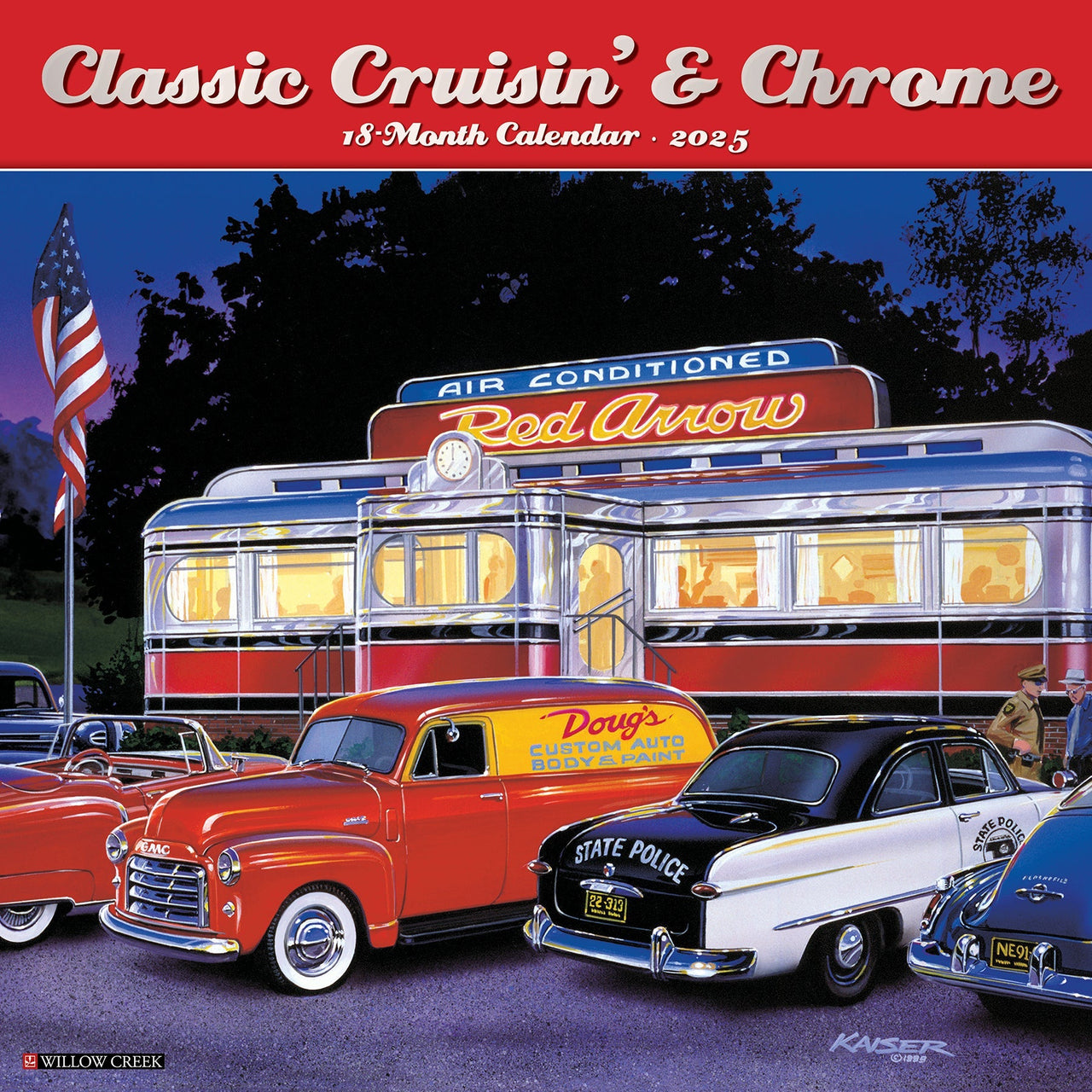 Classic Cruisin' & Chrome 2025 Wall Calendar