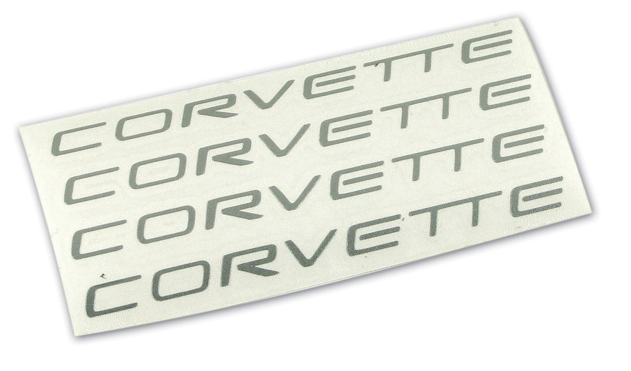 2000-2004 Corvette Wheel Spoke Decal Set. Corvette Silver - CA-44187-Corvette-Store-Online