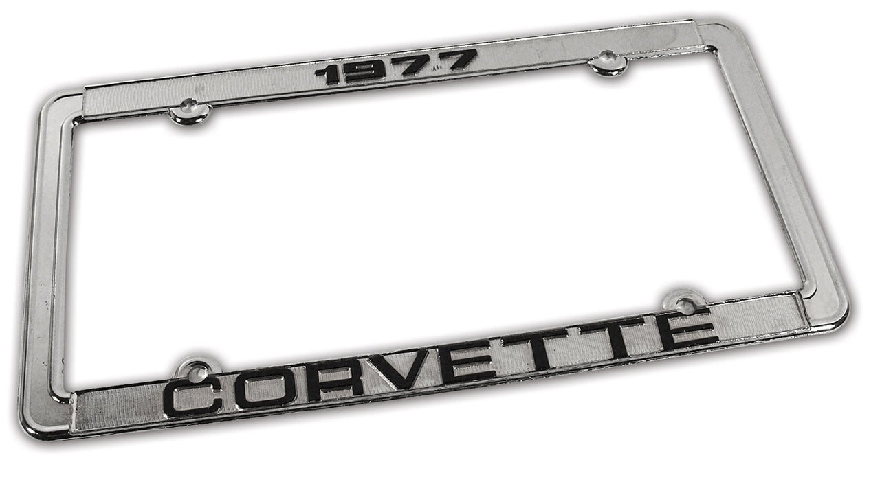 1977-1977 Corvette License Plate Frame Corvette Chrome - CA-471077-Corvette-Store-Online