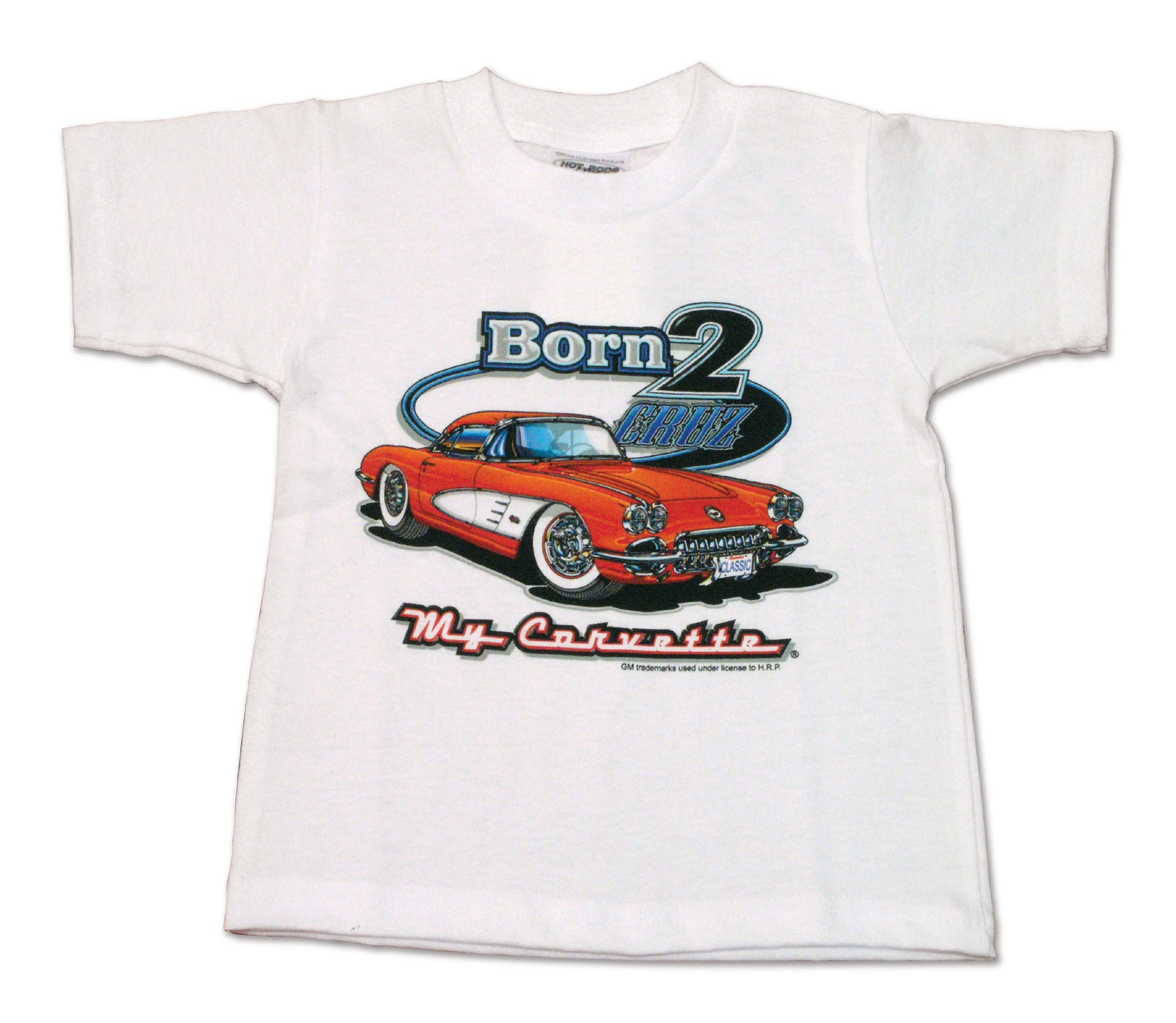 1953-1962 Corvette T-Shirt Born 2 Cruz - 6-8 (SM) - CA-47918-Corvette-Store-Online