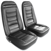 1975-1975 Corvette Mounted Seats Driver Black Leather Vinyl Without Shoulder Harness - CA-481020M-Corvette-Store-Online