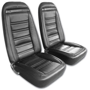 1975-1975 Corvette Driver Leather Seat Covers Black Leather/Vinyl - CA-481020-Corvette-Store-Online