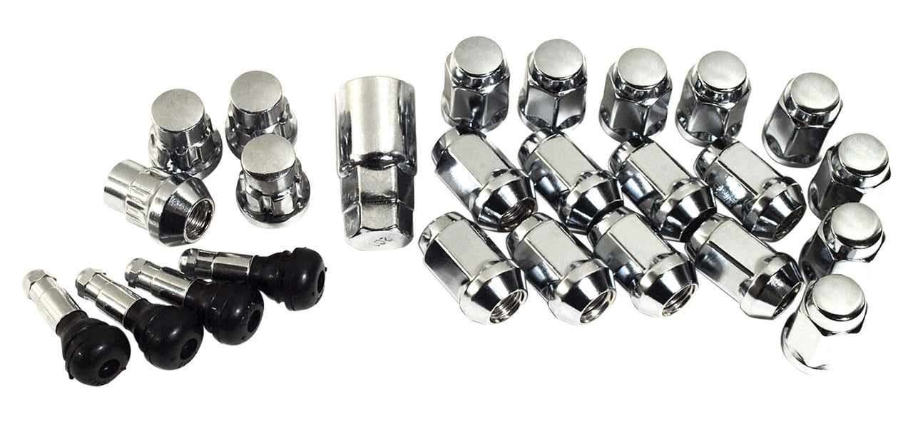1984-1996 Corvette Chrome Wheel Lug Nuts, Locks, & Valve Stems Kit - CA-48174-Corvette-Store-Online