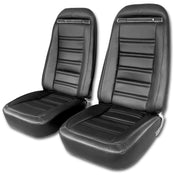 1972-1974 Corvette Driver Leather Seat Covers Black 100%-Leather - CA-484520-Corvette-Store-Online