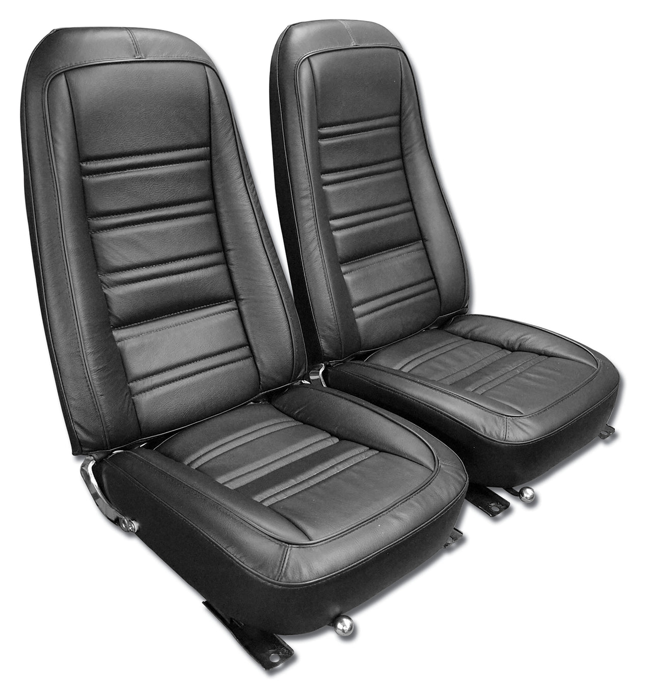 1976-1978 Corvette Mounted Seats Driver Black 100% Leather - CA-484720M-Corvette-Store-Online