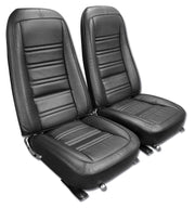 1976-1978 Corvette Mounted Seats Driver Black 100% Leather - CA-484720M-Corvette-Store-Online