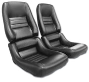 1979-1982 Corvette Mounted Driver Leather Seat Covers Black 100%-Leather 4"Bolster - CA-485120-Corvette-Store-Online
