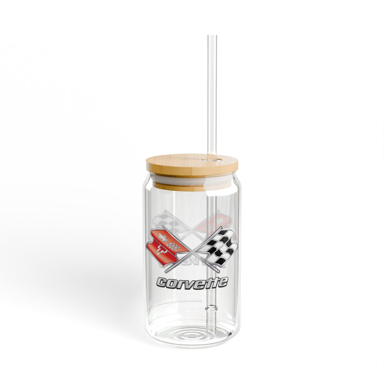 Corvette C3 16oz Clear Plastic Sipper – Corvette Script & C3 Logo | Gift for Car Enthusiasts, Summer BBQs, Nostalgic Kitchen Decor