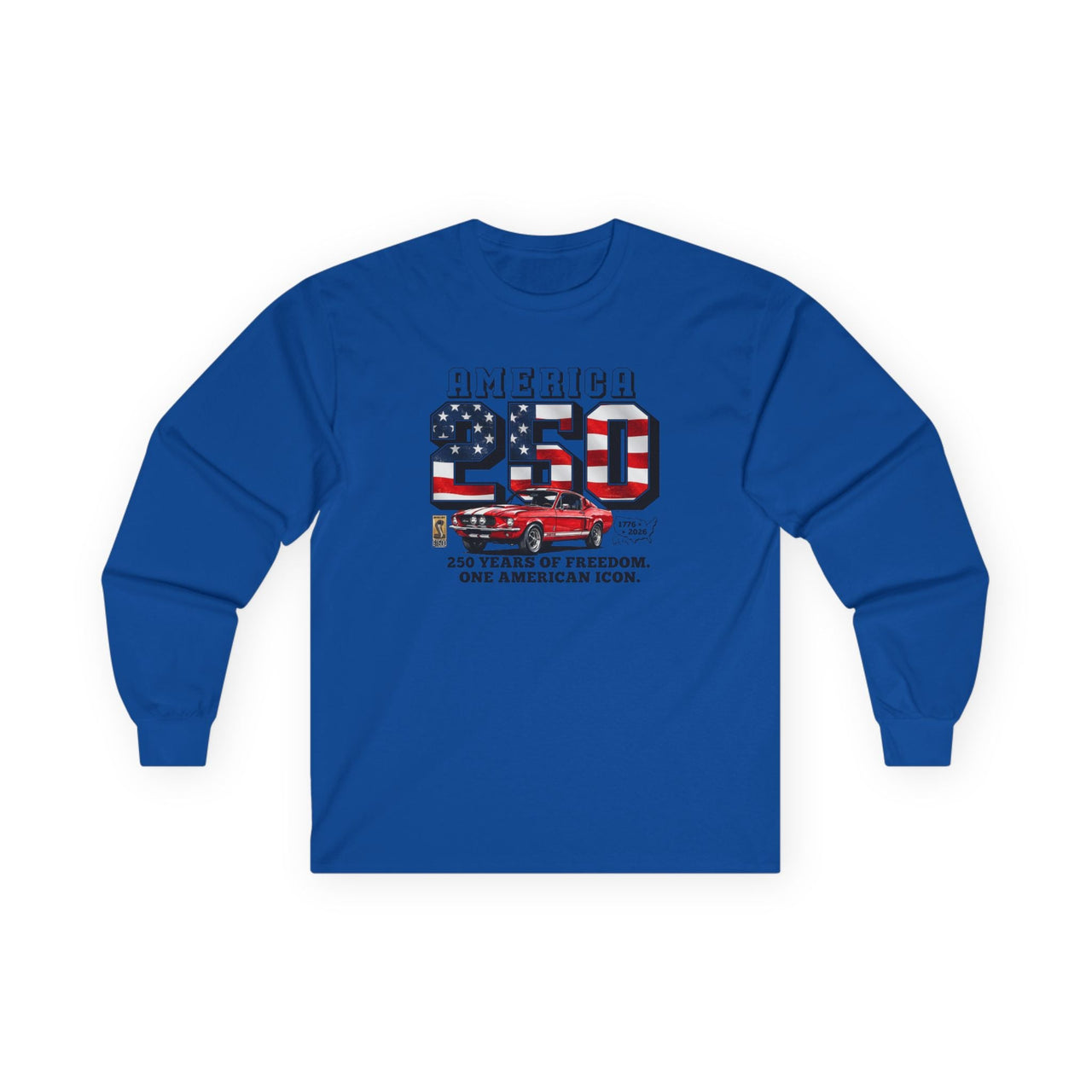 Shelby Red GT350 "One American Icon" America 250 Long-Sleeve T-Shirt
