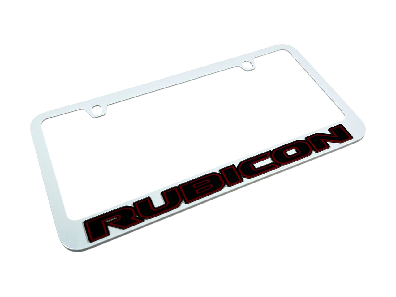 Jeep Rubicon White License Plate Frame