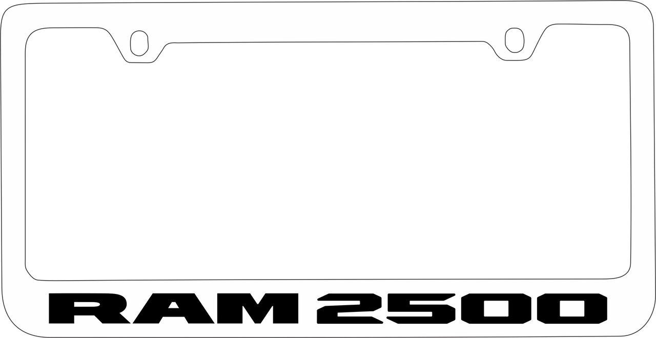 Ram 2500 White License Plate Frame