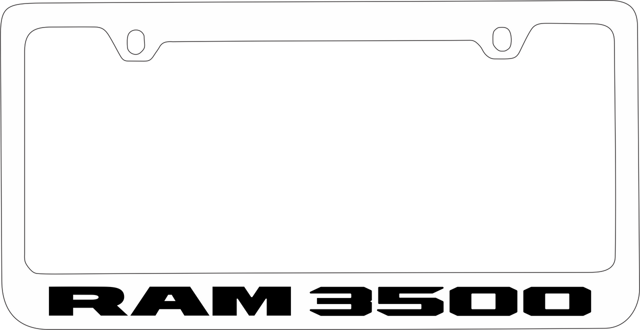 Ram 3500 White License Plate Frame