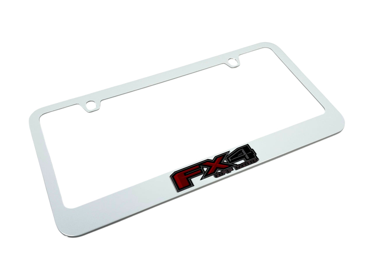 Ford FX4 White License Plate Frame