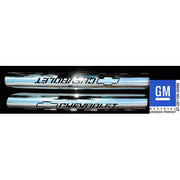 1963-1982 Corvette Stainless Steel Side Exhaust Heat Shields - Chevrolet Script W/Bowtie - CA-57604-Corvette-Store-Online