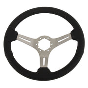 1968-1982 Corvette Steering Wheel - Black Leather W/Satin Spokes - CA-57667-Corvette-Store-Online