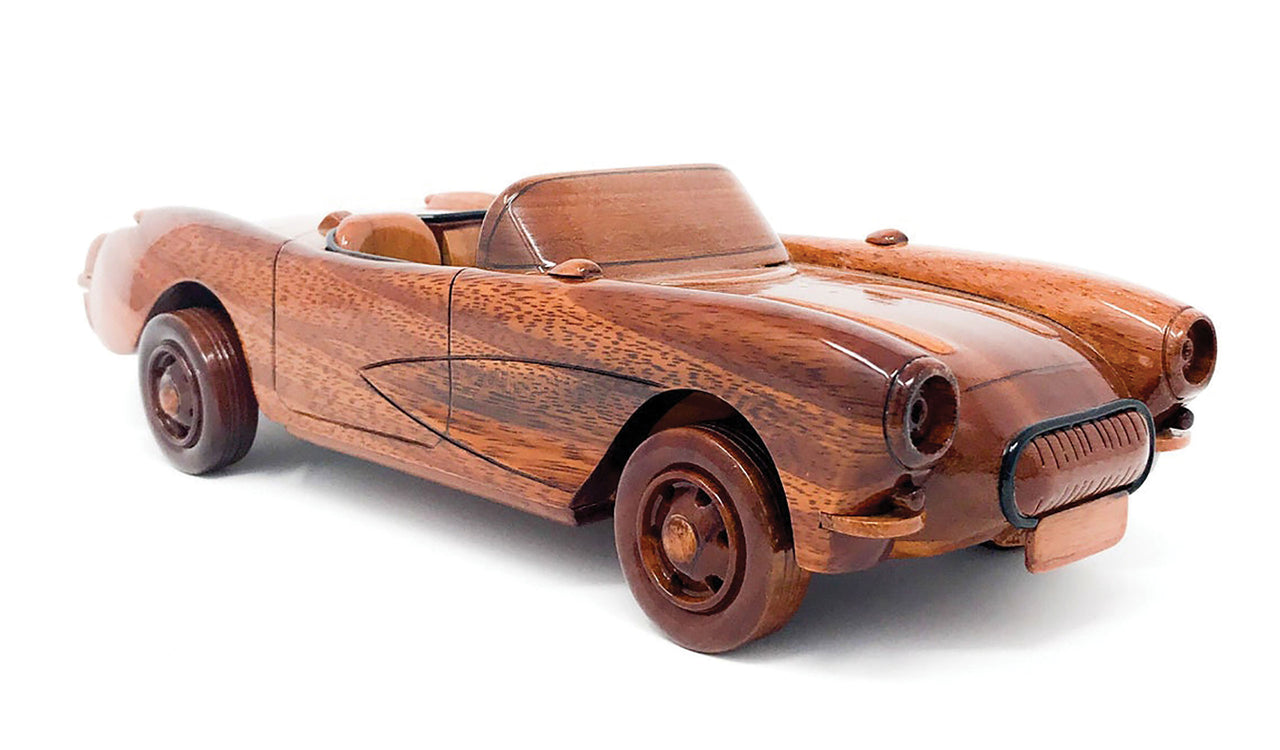 1956-1957 Corvette Hand Crafted And Assembled Mahogany Model - CA-57668-Corvette-Store-Online