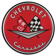 1953-2020 Corvette Tin Button Sign - Chevrolet Corvette - CA-57860-Corvette-Store-Online