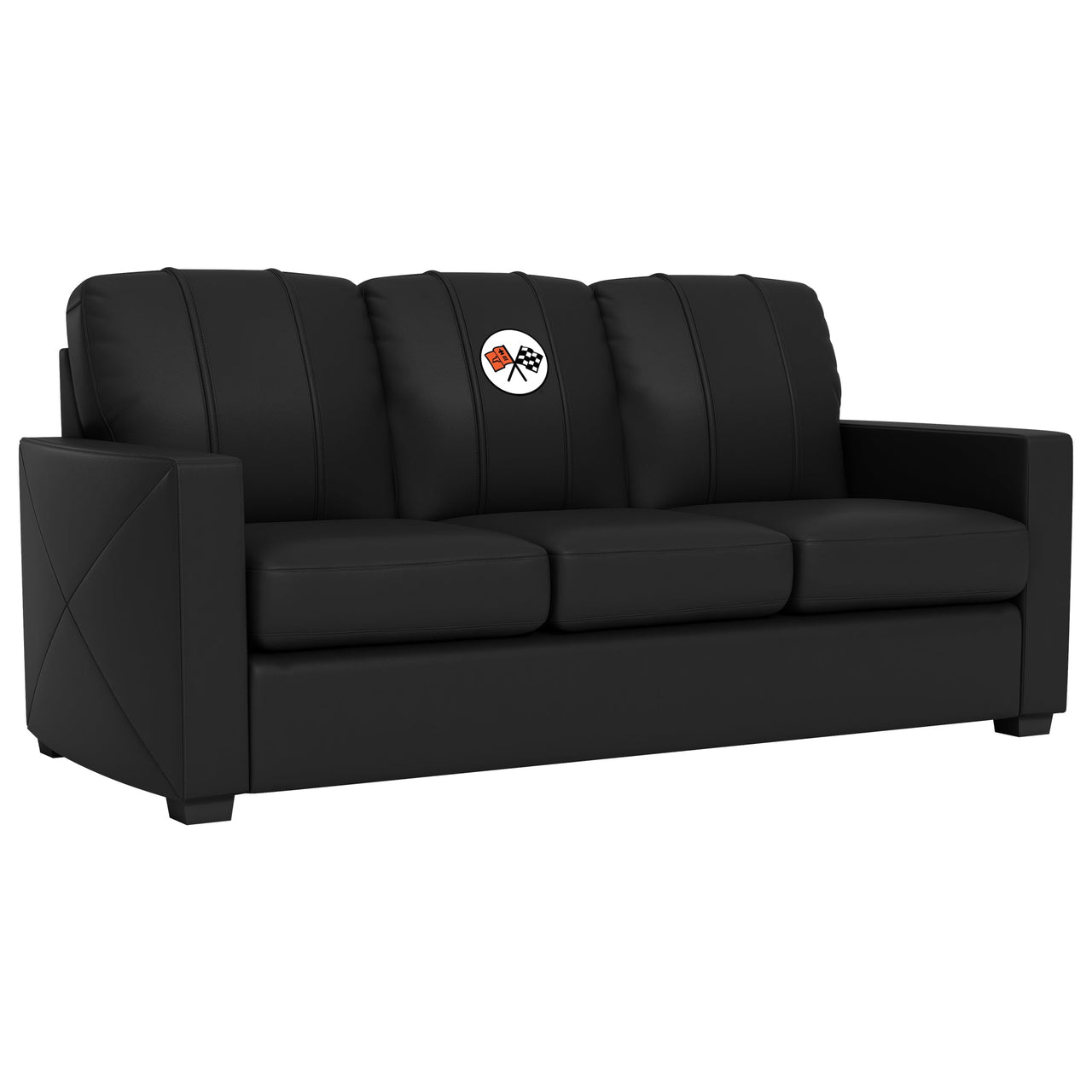 Silver Sofa with Corvette C2 Logo